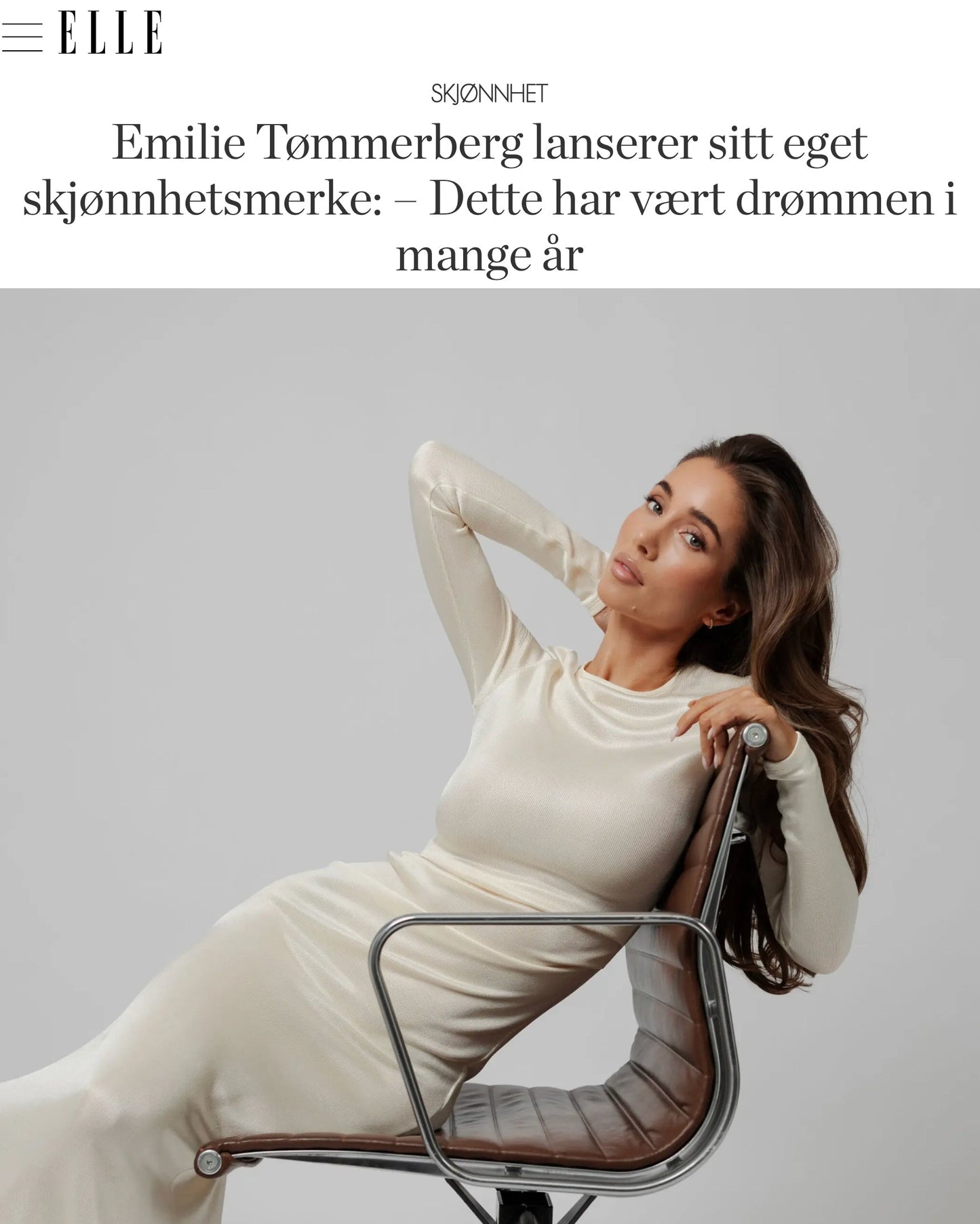 ELLE: Emilie Tømmerberg lanserer sitt eget skjønnhetsmerke